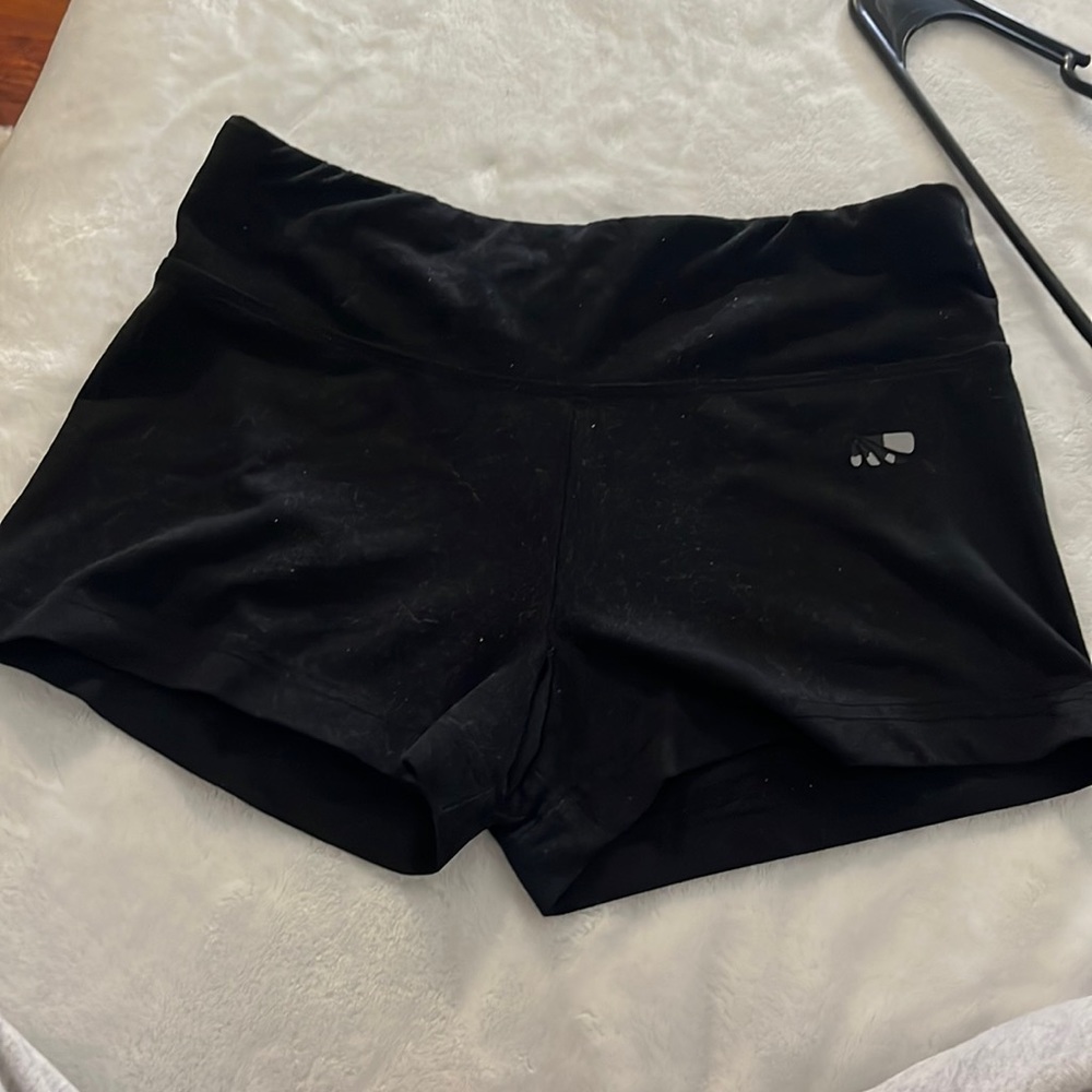 Black polyester/cotton shorts